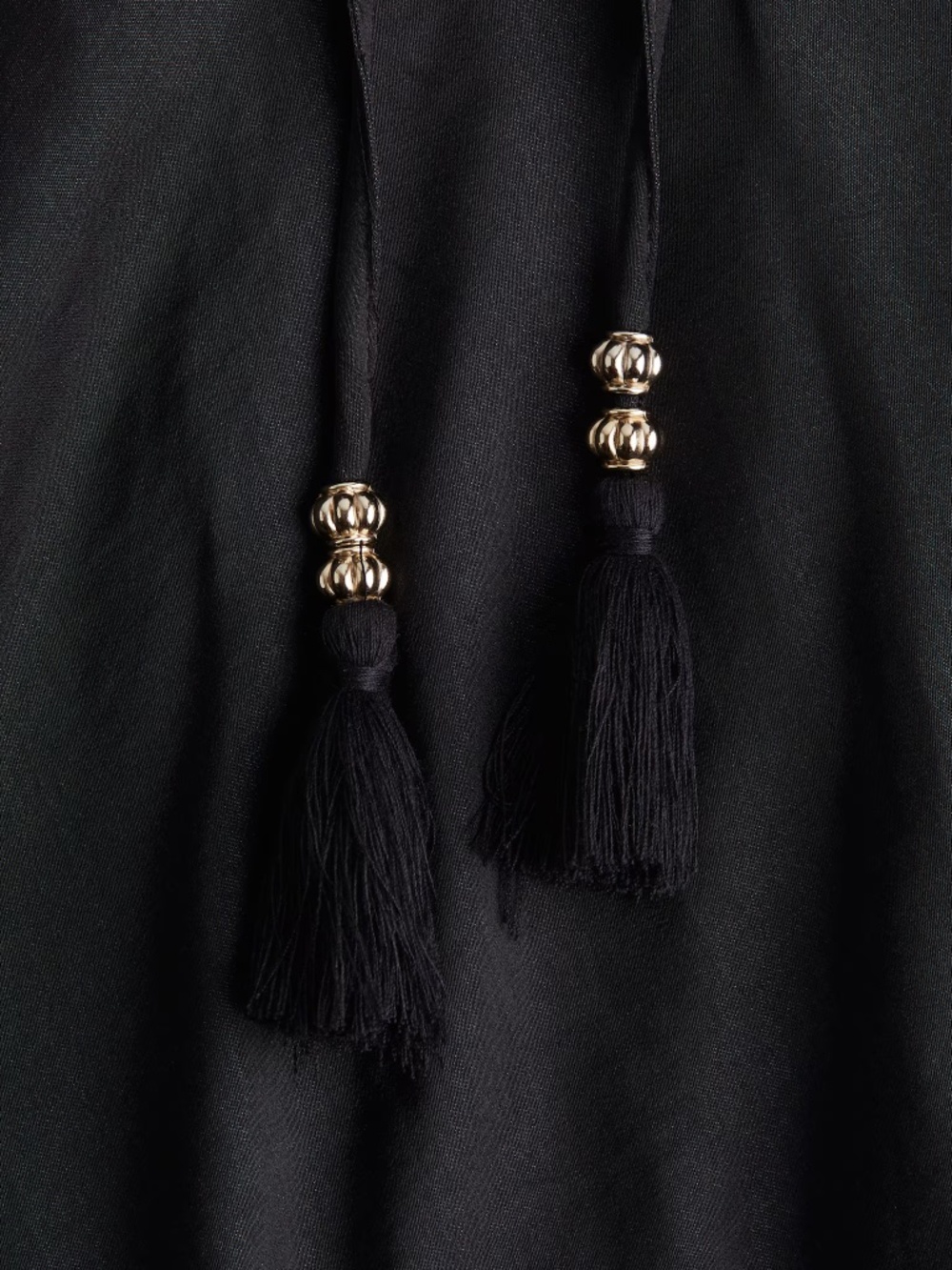 H&M Divided Women's Black Tassel Tie Waist Shorts Boho Casual - Picture 8 of 10